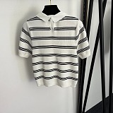 Striped Logo Patch Cardigan
