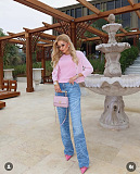 Printed Straight Jeans