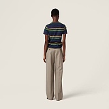 Blue/bottle Striped Jersey T-shirt
