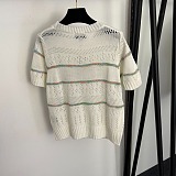 Beaded Logo Patch Tee Top