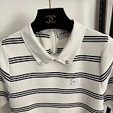 Striped Logo Patch Cardigan