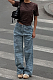 Printed Straight Jeans