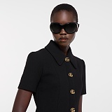 Wool Dress with Double G Button
