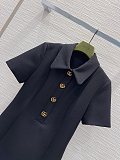 Wool Dress with Double G Button