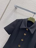 Wool Dress with Double G Button