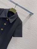 Wool Dress with Double G Button