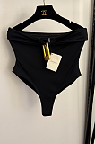Gold Detailed One-piece Swimwear