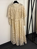 Cut out Lace Dress in 2Pieces