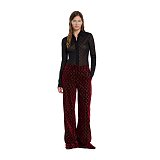 Embroidered Cotton Velvet Trousers