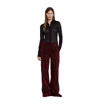 Embroidered Cotton Velvet Trousers