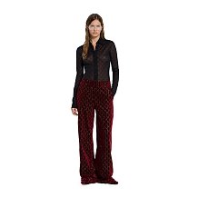 Embroidered Cotton Velvet Trousers