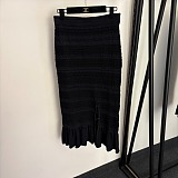 Pointelle-knit Top & Ruffled Midi Skirt