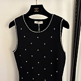Rhinestone flower print maxi dress