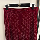 Embroidered Cotton Velvet Trousers