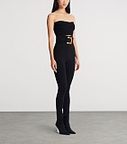Stretch Belted Slim Trousers