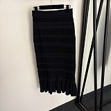 Pointelle-knit Top & Ruffled Midi Skirt