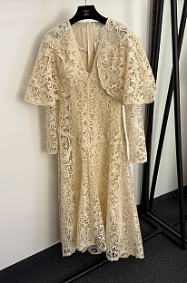 Cut out Lace Dress in 2Pieces