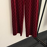 Embroidered Cotton Velvet Trousers