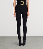 Stretch Belted Slim Trousers