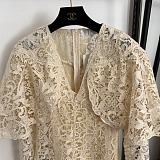 Cut out Lace Dress in 2Pieces