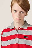 Striped Long-Sleeve Polo Shirt