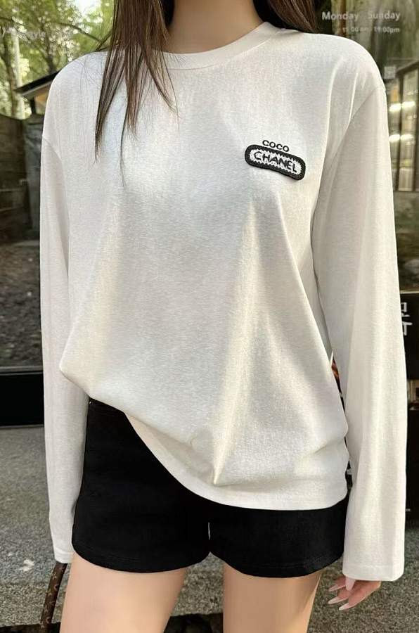 Long Sleeve Logo Embroidered Tee