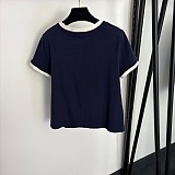Printed T-shirt in Blue & White