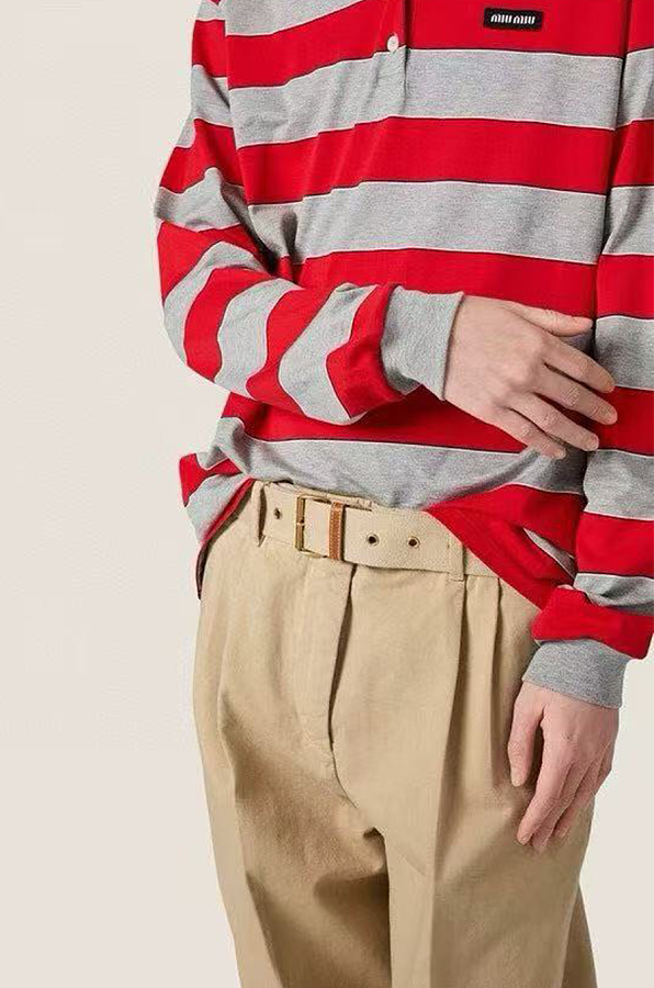 Striped Long-Sleeve Polo Shirt