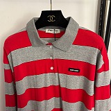 Striped Long-Sleeve Polo Shirt