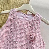 Pearl Detailed Jacquard Mini Dress