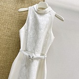 Off-shoulder Jacquard Midi Dress