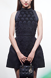 Off-shoulder Jacquard Midi Dress