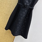 Off-shoulder Jacquard Midi Dress