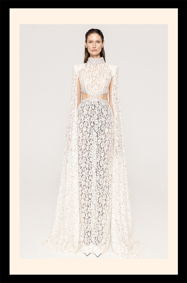 Lace Cape Sleeve Dress