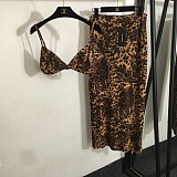Leopard Printed Bra & Skirt