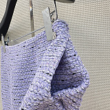 Cotton tweed & Sequins  Lilac Skirt