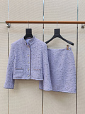 Cotton tweed & Sequins  Lilac Skirt