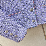 Cotton tweed & Sequins  Lilac Skirt