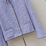 Cotton tweed & Sequins  Lilac Skirt