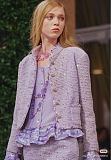 Cotton tweed & Sequins  Lilac Skirt