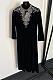 Beaded Velvet Long Dress in wine Red