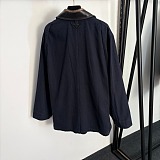 Leather-Collar Canvas Utility Jacket