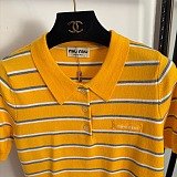 Striped Polo Tee Top