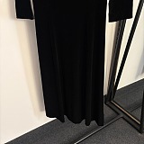 Beaded Velvet Long Dress in wine Red
