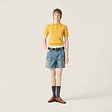 Striped Polo Tee Top