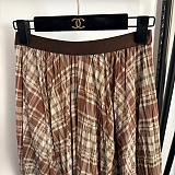 Check-print Woven Midi Skirt