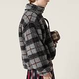 Checked Teddy Zipper Jacket