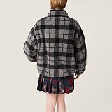 Checked Teddy Zipper Jacket