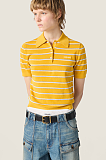 Striped Polo Tee Top