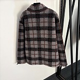 Checked Teddy Zipper Jacket